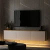TV-Regal "Neon" in Weiß/ Hellbraun - (B)160 x (H)35 x (T)32 cm