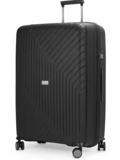 TXL - 3er Kofferset Hartschalen-Trolleys Laptop-Fach 4 Rollen TSA in Schwarz