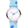 Uhr The Cool Flower Power in hellblau