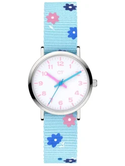 Uhr The Cool Flower Power in hellblau
