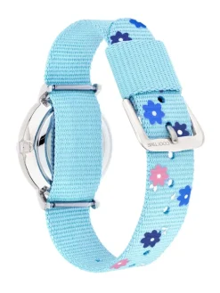 Uhr The Cool Flower Power in hellblau