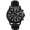 Uhr The Leather Chrono in schwarz