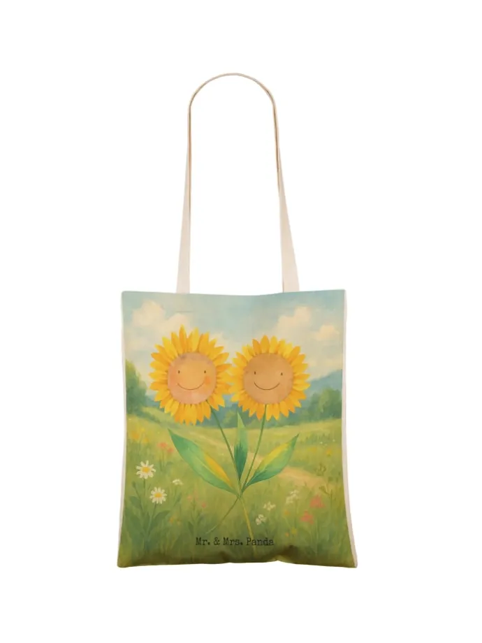 Umhängetasche Blume Sonnenblume Design ohne Spruch in Weiß