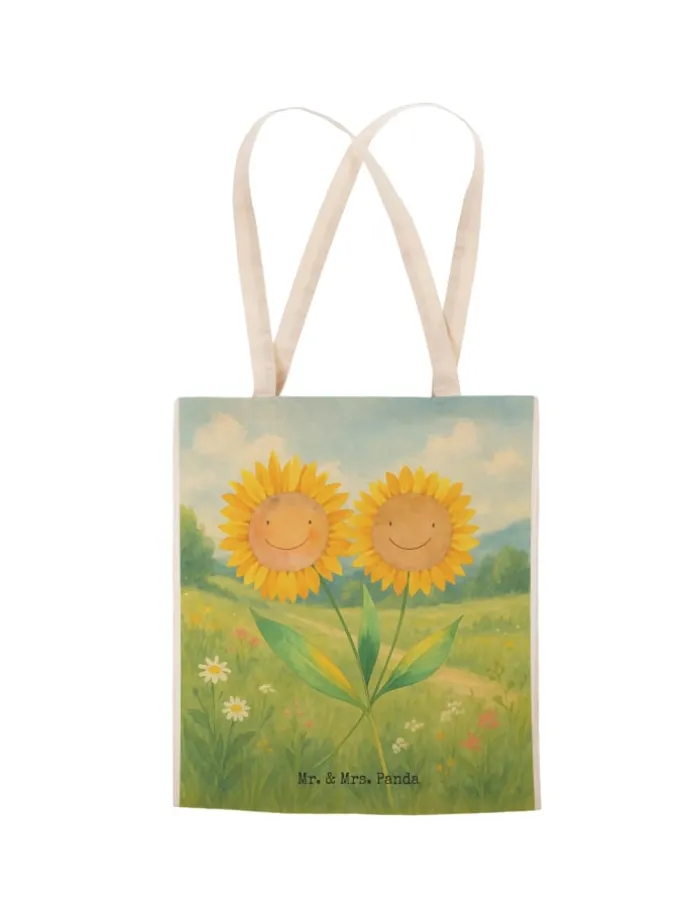 Umhängetasche Blume Sonnenblume Design ohne Spruch in Weiß