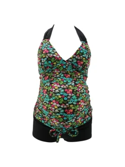 Umstandsbadeanzug "ANTONIE" in Gelb-weiß Bademode für Schwangere