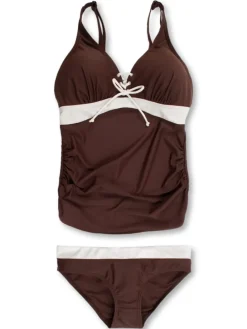 Umstandsbademode ALYSSA Tankini in Mocca-Creme