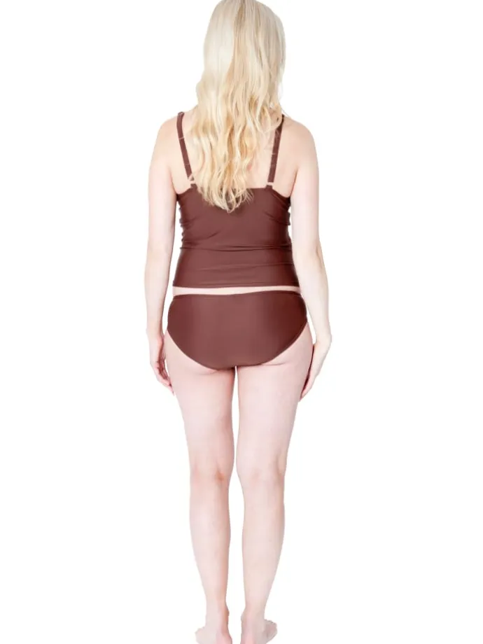 Umstandsbademode ALYSSA Tankini in Mocca-Creme