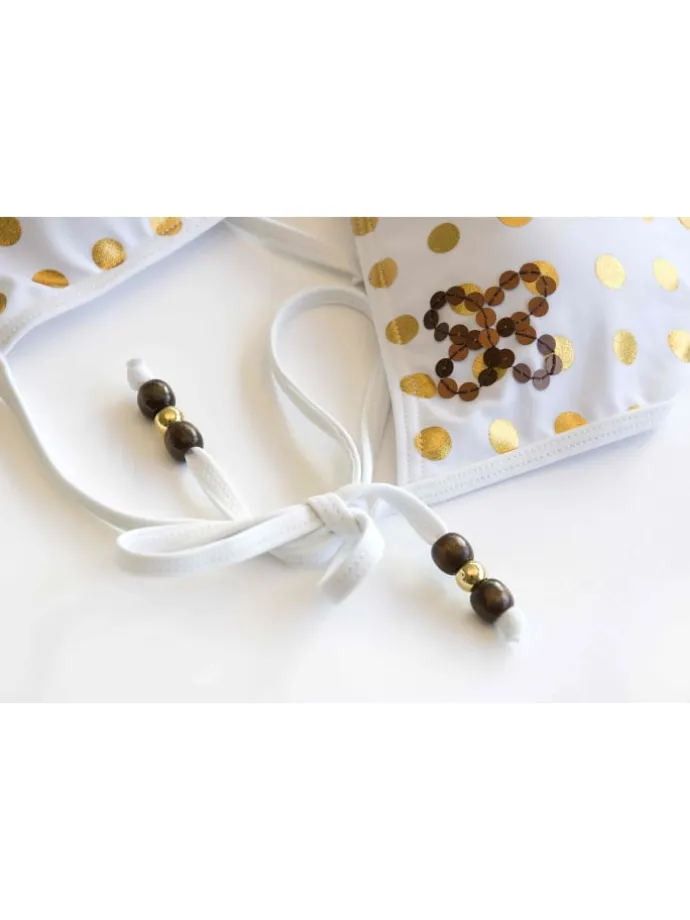 Umstandsbademode ANNA Bikini in Weiß-Gold