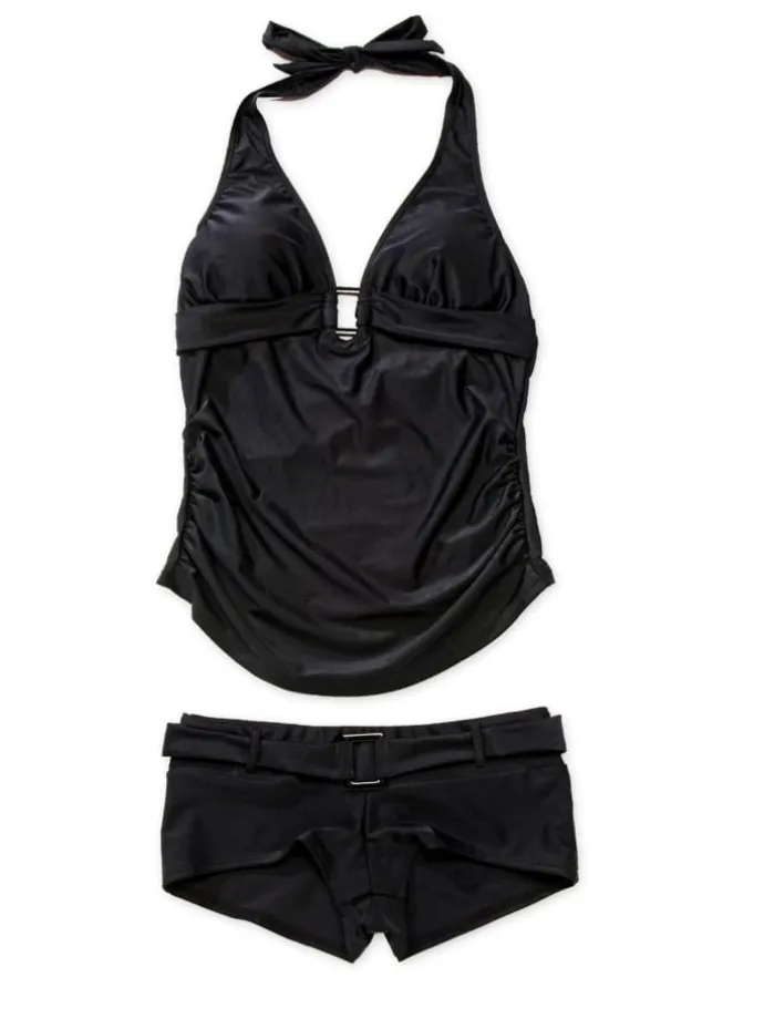 Umstandsbademode Tankini "SexyBlack" in Schwarz