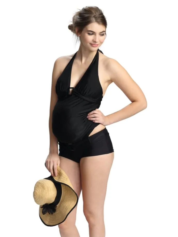 Umstandsbademode Tankini "SexyBlack" in Schwarz