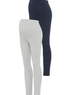 Umstandshose in marine/graumeliert