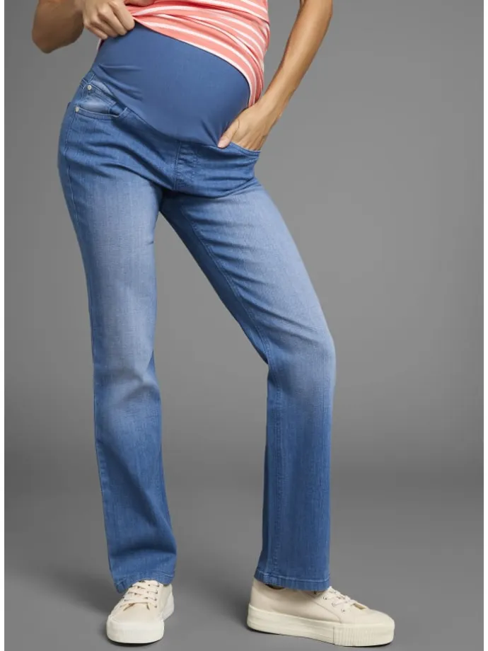 Umstandsjeans in blue stone washed