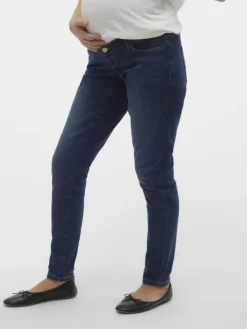 Umstandsjeans mit Skinny Fit in Medium Blue Denim