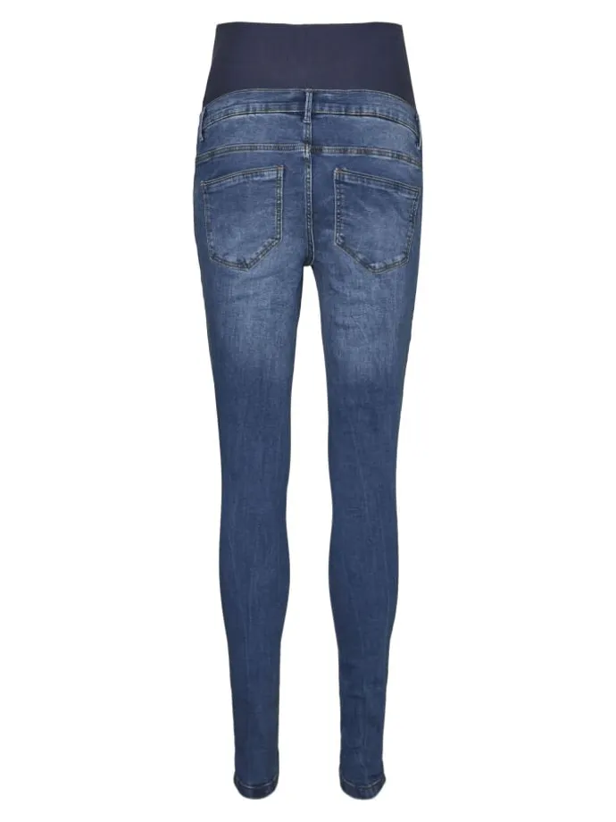 Umstandsjeans mit Skinny Fit in Medium Blue Denim