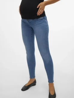 Umstandsjeans mit Skinny Fit in Medium Blue Denim