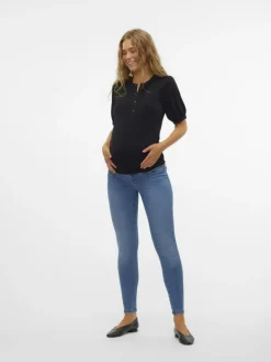 Umstandsjeans mit Skinny Fit in Medium Blue Denim