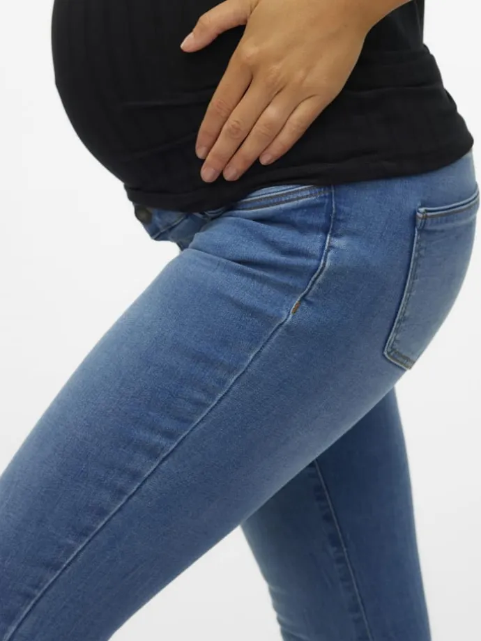 Umstandsjeans mit Skinny Fit in Medium Blue Denim