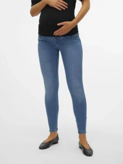Umstandsjeans mit Skinny Fit in Medium Blue Denim