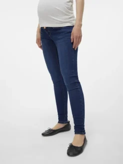 Umstandsjeans mit Skinny Fit in Dark Blue Denim