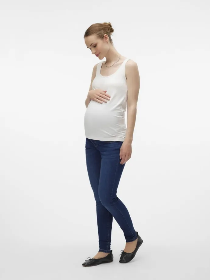 Umstandsjeans mit Skinny Fit in Dark Blue Denim