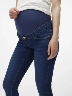 Umstandsjeans mit Skinny Fit in Dark Blue Denim