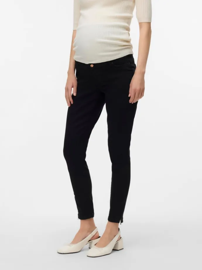 Umstandsjeans mit Skinny Fit in Black Denim