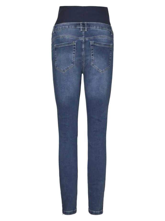 Umstandsjeans mit Skinny Fit in Medium Blue Denim