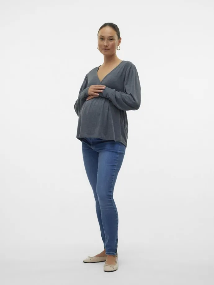 Umstandsjeans mit Skinny Fit in Medium Blue Denim
