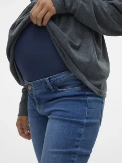 Umstandsjeans mit Skinny Fit in Medium Blue Denim