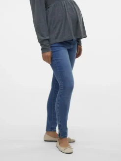 Umstandsjeans mit Skinny Fit in Medium Blue Denim