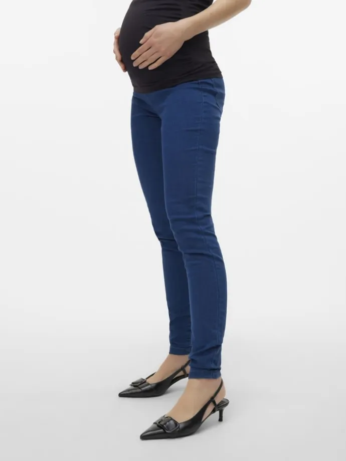 Umstandsjeans mit Skinny Fit in Medium Blue Denim