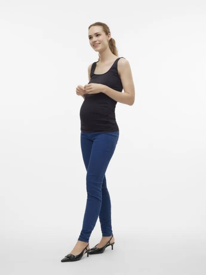Umstandsjeans mit Skinny Fit in Medium Blue Denim