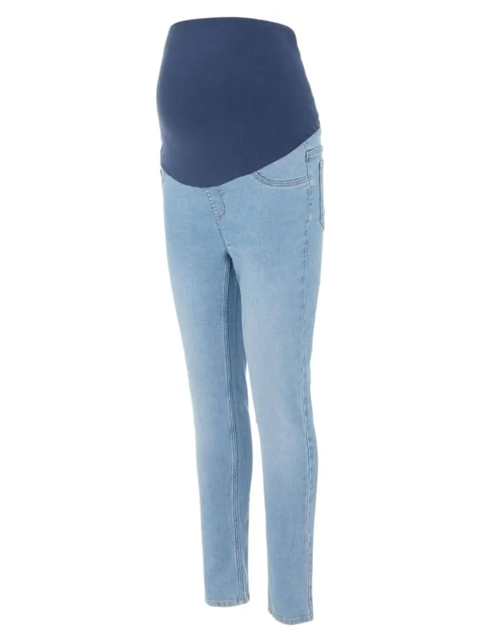 Umstandsjeans mit Skinny Fit in Light Blue Denim