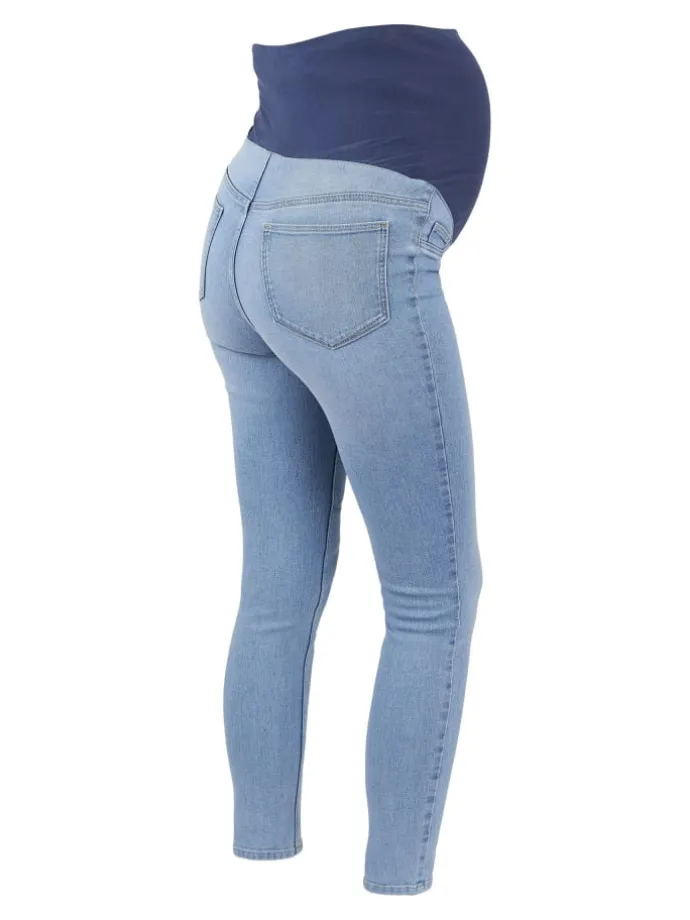 Umstandsjeans mit Skinny Fit in Light Blue Denim