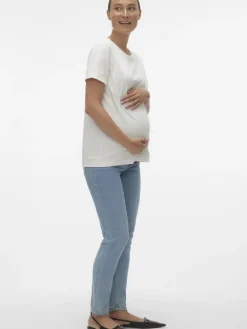 Umstandsjeans mit Skinny Fit in Light Blue Denim