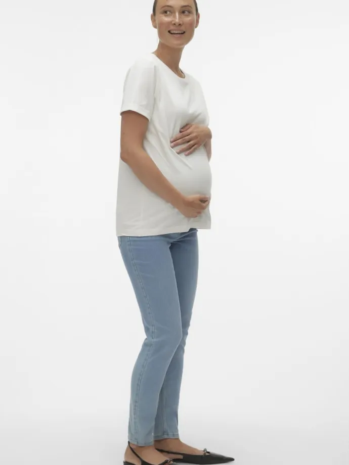 Umstandsjeans mit Skinny Fit in Light Blue Denim