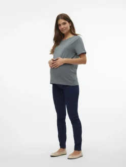 Umstandsjeans mit Skinny Fit in Dark Blue Denim