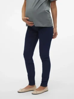 Umstandsjeans mit Skinny Fit in Dark Blue Denim
