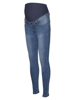 Umstandsjeans mit Slim Fit in Medium Blue Denim
