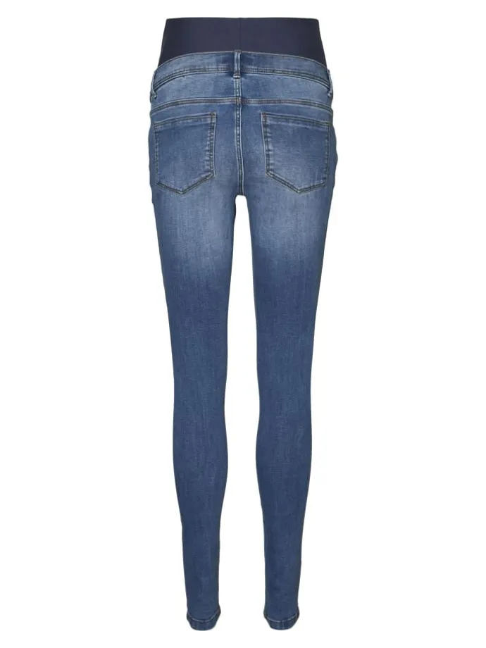 Umstandsjeans mit Slim Fit in Medium Blue Denim