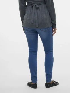 Umstandsjeans mit Slim Fit in Medium Blue Denim