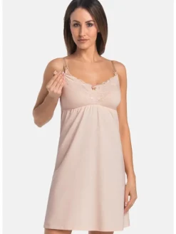 Umstandsnachthemd Mommy in beige