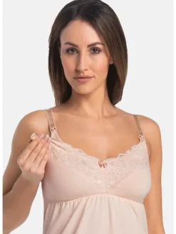Umstandsnachthemd Mommy in beige