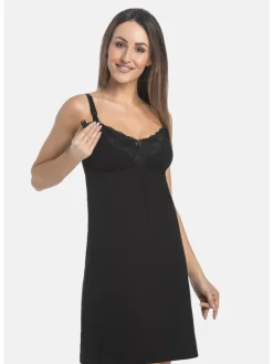 Umstandsnachthemd Mommy in schwarz