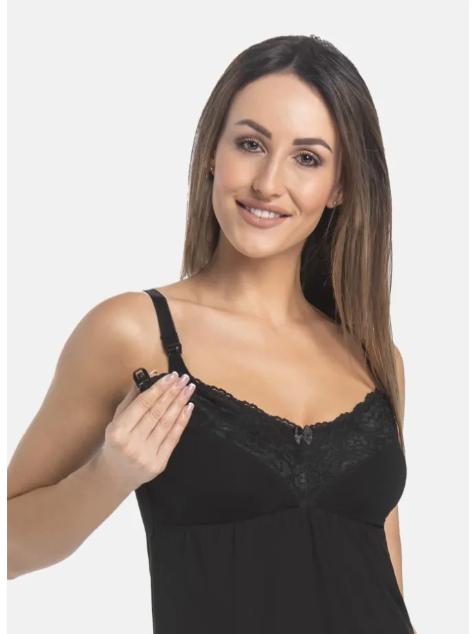 Umstandsnachthemd Mommy in schwarz
