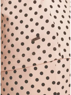 Umstandspyjama in beige schwarz gepunktet
