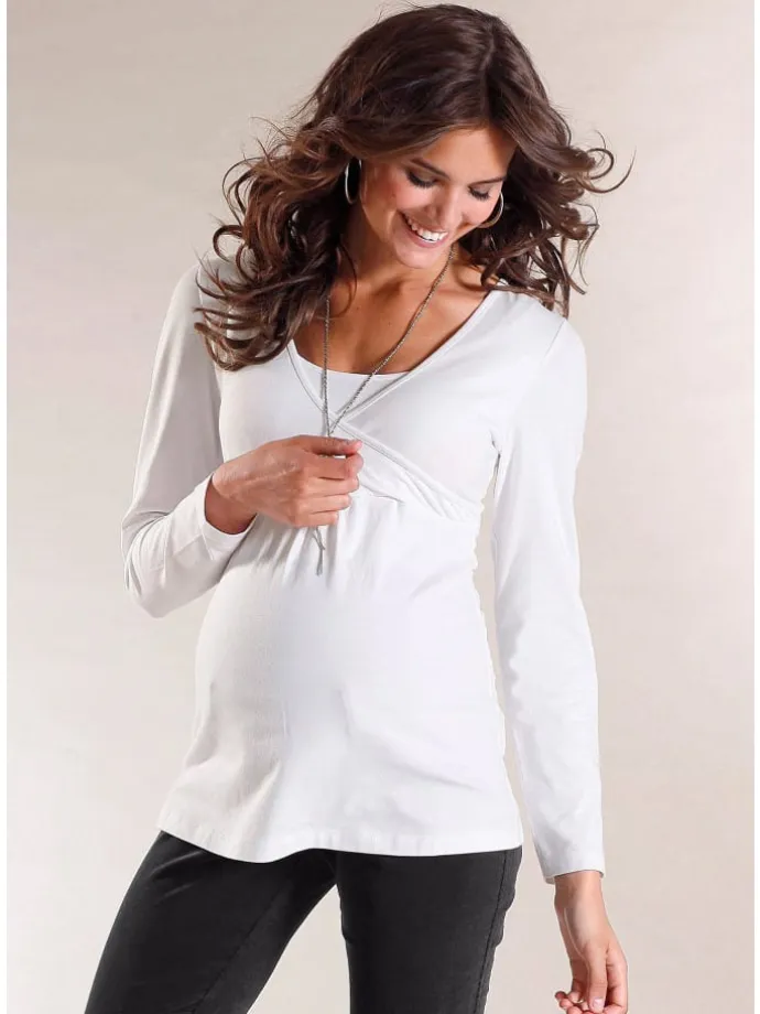 Umstandsshirt in marine/weiß