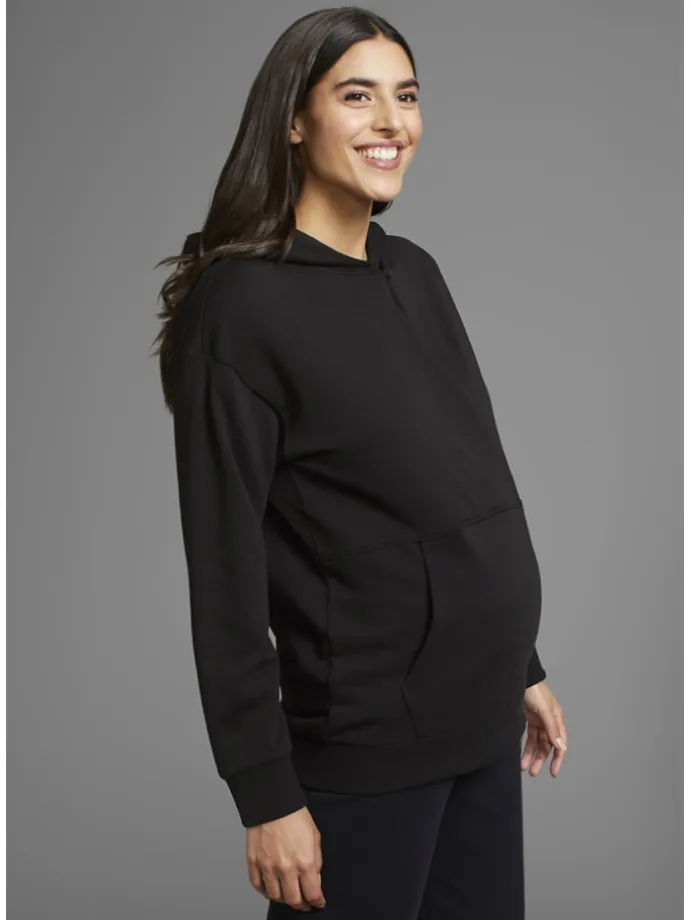 Umstandssweatshirt in schwarz