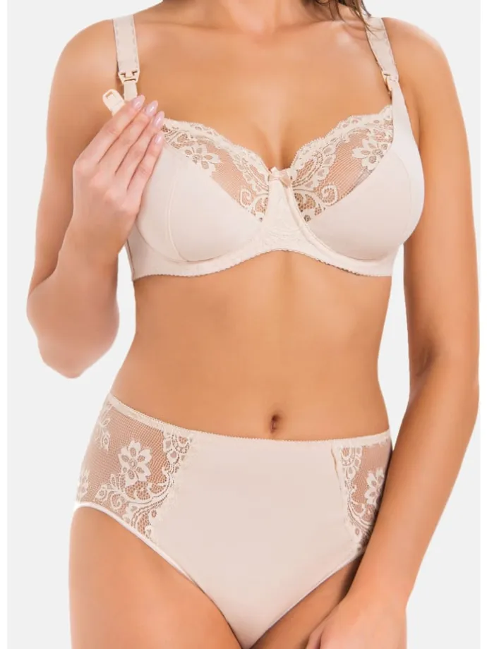 Ungepolsterter Still-BH mit Bügeln und Spitze Anastasia Mama in beige
