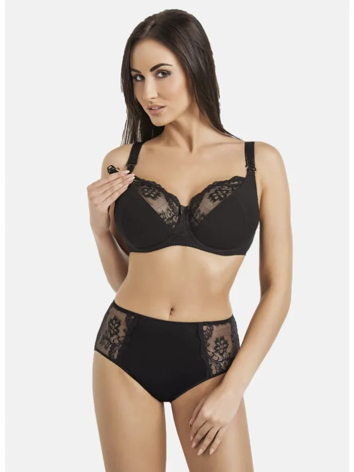 Ungepolsterter Still-BH mit Bügeln und Spitze Anastasia Mama in schwarz